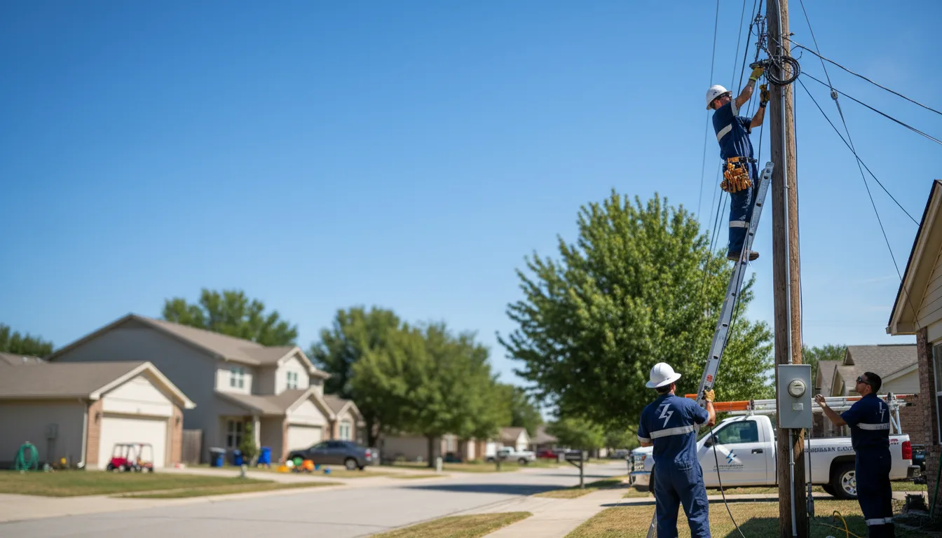 Residential electrician providing installation services in Hitchcock, TX